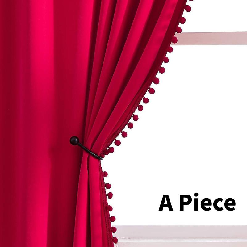 

Solid Velvet Color Curtain Long Window Drapes For Living Ro Household Supplies 100x140cm красный