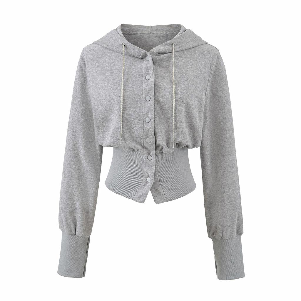 2026 Women's Chic Waist-Cinching Diamond Hooded Cardigan & Micro-Flare Pants Set