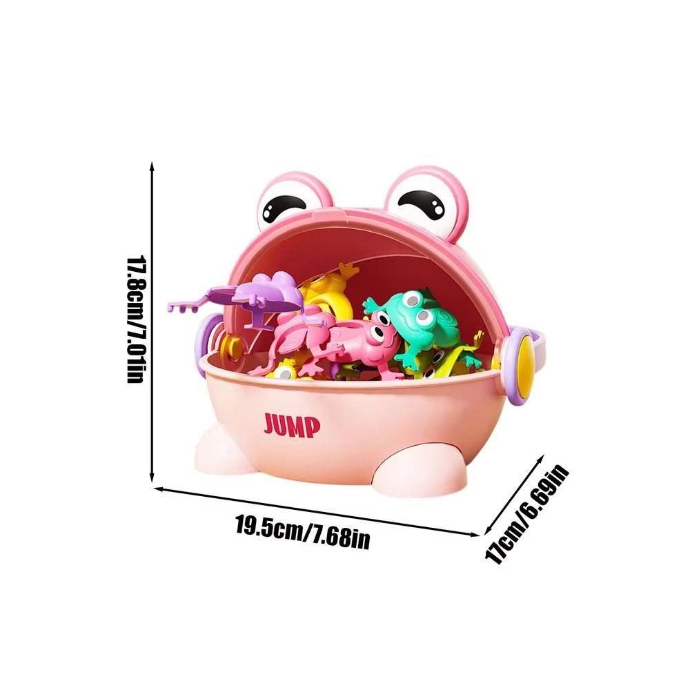 With Storage Bucket Fun Jumping Frog Toy Assorted Colors Kid Finger-press Toy  Birthday Gift