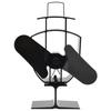 VidaXL Heat-Powered Stove Fan 2 Blades Black