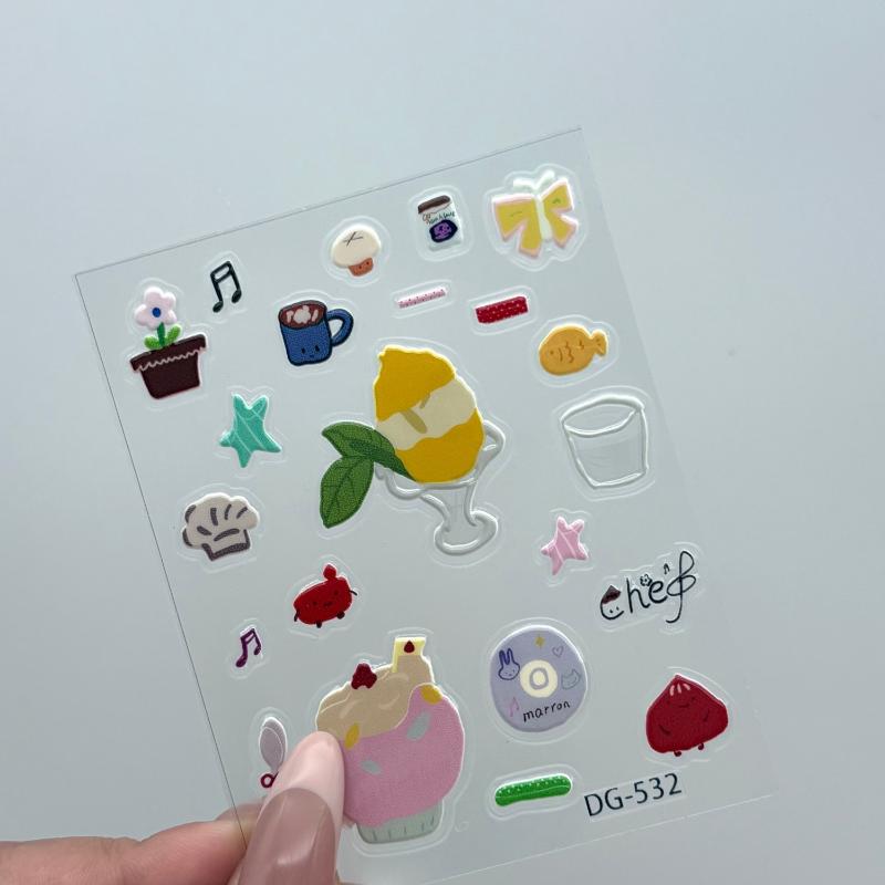 1 Blatt 3D Epoxidharz Transparente Aufkleber Ins Niedliche Schwarze Katze Cartoon Gelee Relief Aufkleber DIY Handyhüllen Laptop Tablet Deko