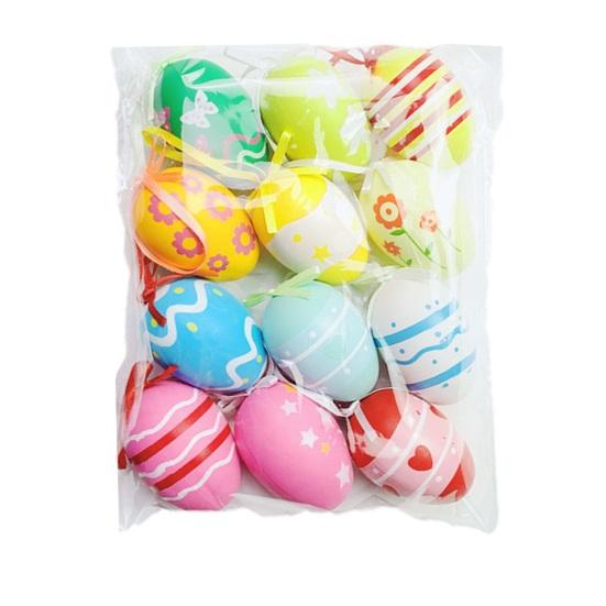 12 szt. Wielokolorowe Plastikowe Pisanki DIY Zabawka do Malowania Jajek dla do Domu Zajęcia dla Dzieci Materiały na Przyjęcie Wielkanocne