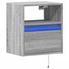 VidaXL Wall-mounted Bedside Table with LED Lights Sonoma Grey, Floating Bedside Table, Phone Holder, Table of 3307985