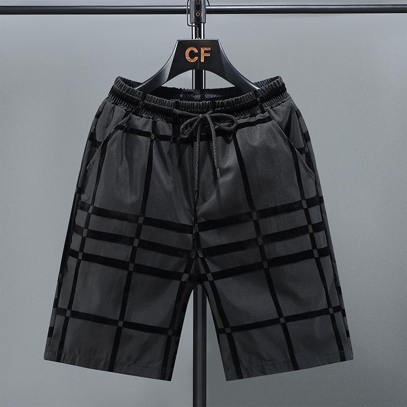 2026 Men's Slim Flocked Trendy Beach Shorts - Casual Summer Wear