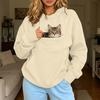 Women's Color Hooded Sweatshirt Loose Fit Long Sleeve Pullover for Couples