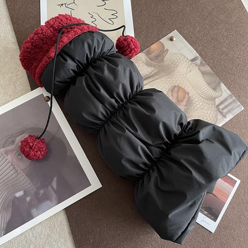 Womens Winter Fleece-Lined Knit Leg Warmers With Lace Trim Pom Poms Mid-Calf Stylish Socks Teens Adults