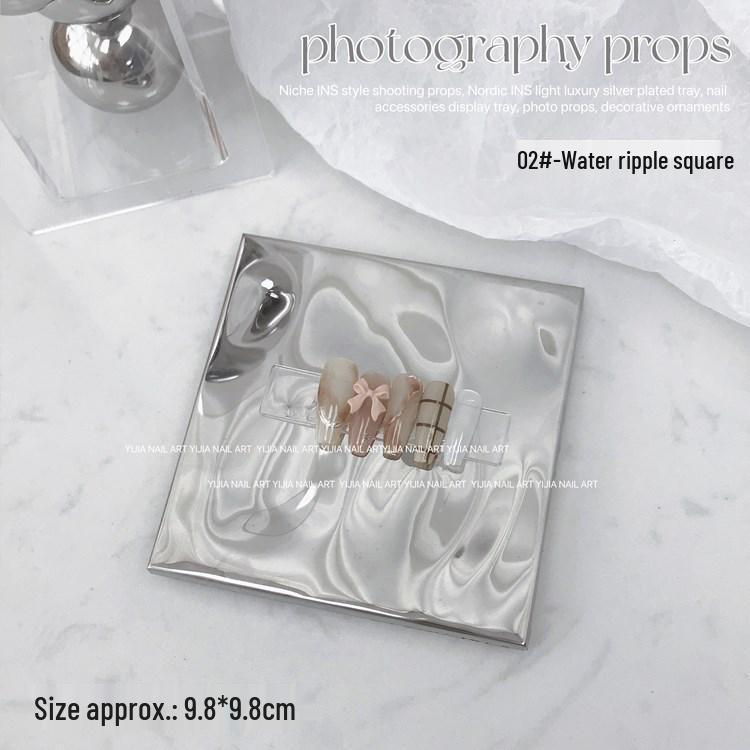 

Серебристая рябь - Реквизит для фото нейл-арта - Инструменты-фоны для макияжных кистей для съемок инфлюенсеров