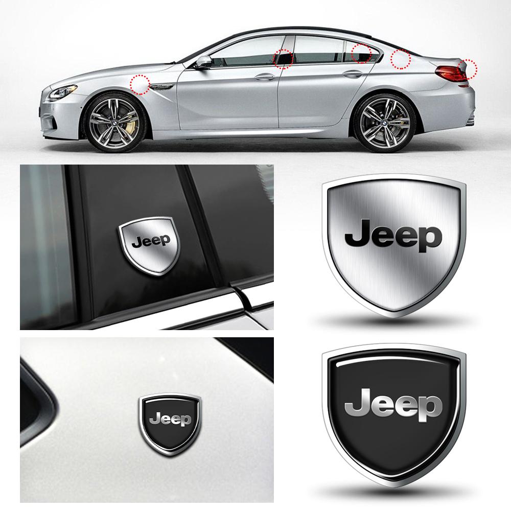 1pc 3D Metal Car Badge Sticker Body Trunk Emblem Decor Sticker Auto Accessories For JEEP GrandCherokee Renegade Wrangler Compass