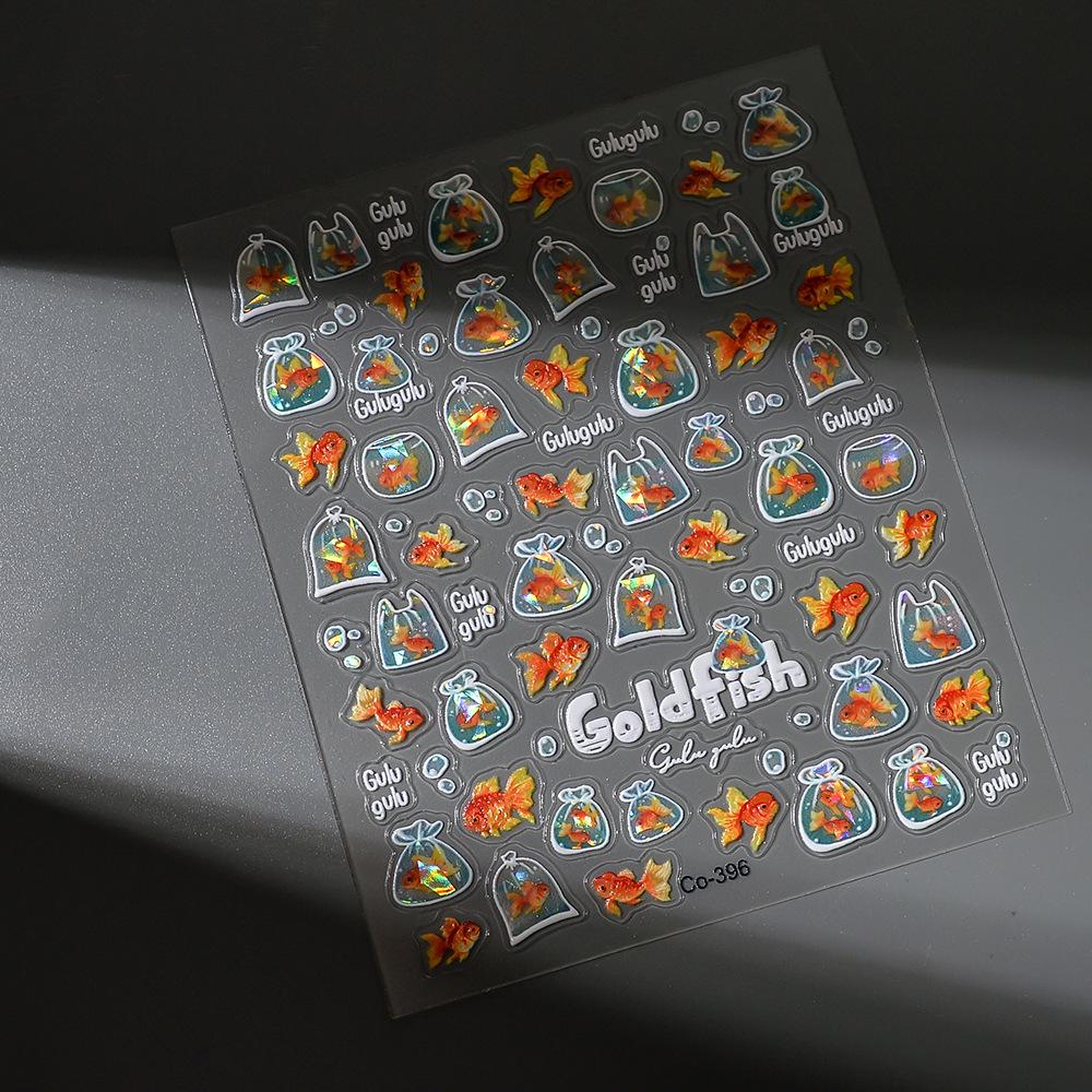 3D Starfish Goldfish Jelly Stickers for Nails, Phones, iPads & Planners