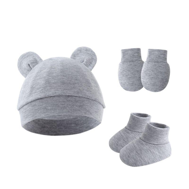Conjunto de Chapéu e Luvas para Bebê Menina Algodão Gorro para Recém-nascidos Acessórios para Meninas Touca para Bebê Touca para Crianças Pequenas e Bebês Presente para Recém-nascidos