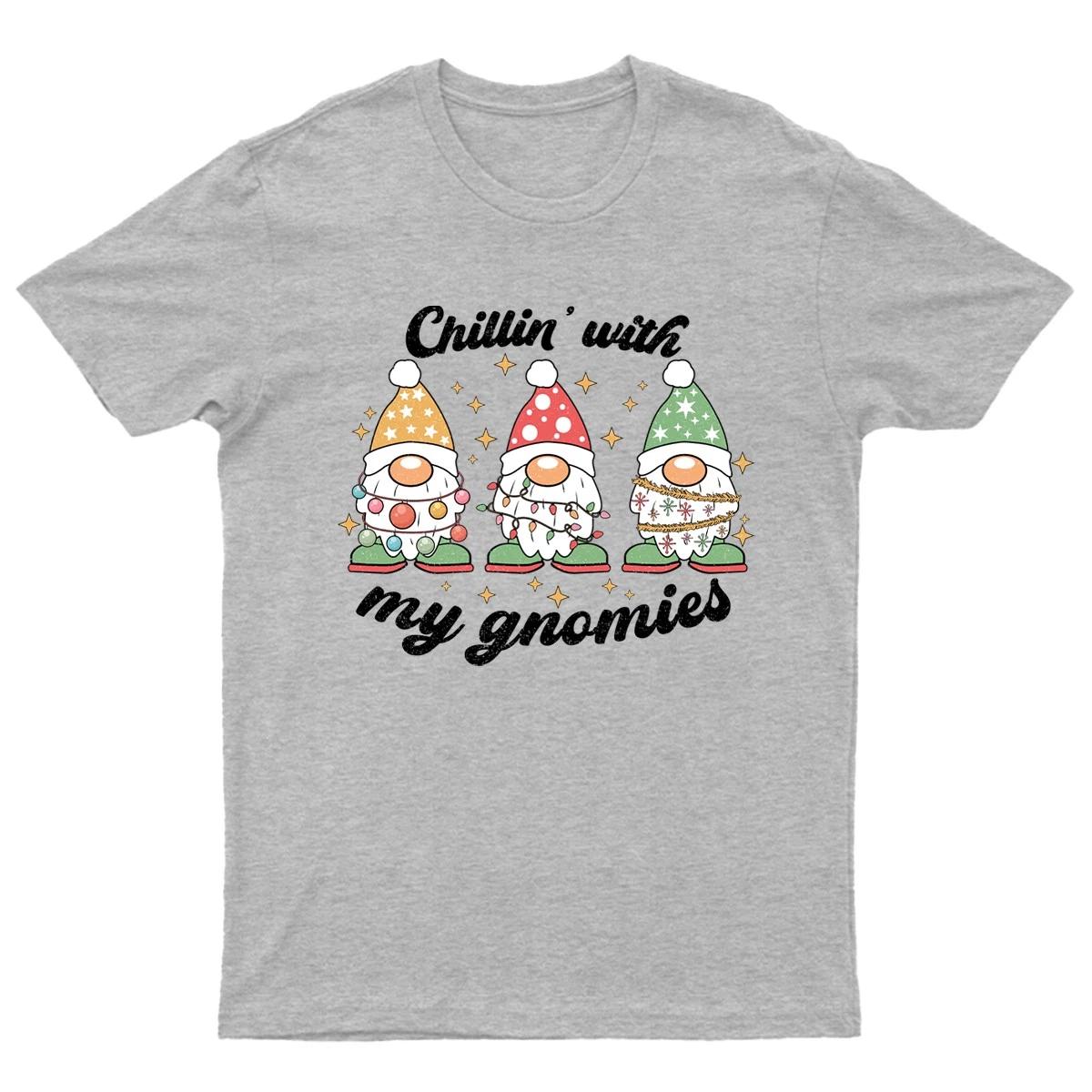 Chillin With My Gnomies T-Shirt Unisex Gift Retro Funny Womens Vintage Mens XL