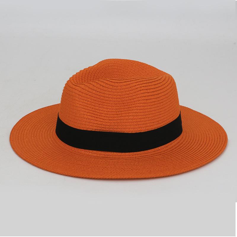 Hot-selling British Beach Hat Straw Hat Foldable Brim Top Hat Women's Vacation Sun Hat Breathable Sunscreen Hat