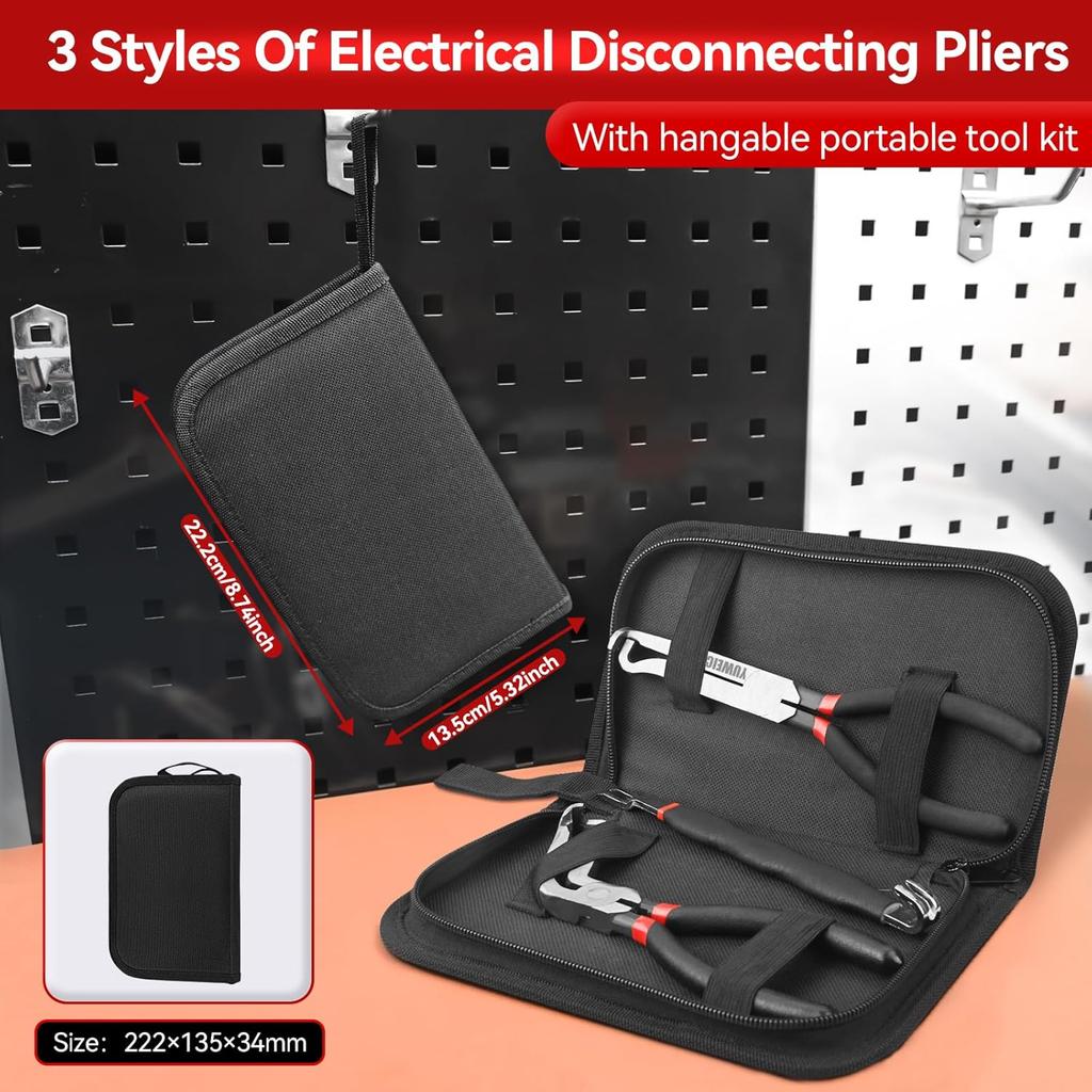 3PCS Automotive Wire Connector Removal Tool Kit - Electrical Disconnect Pliers Set Locking Tab Disconnect For Car Sensors, Wiring Harnesses,