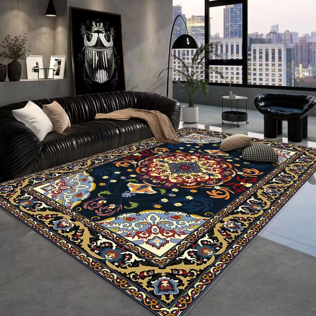 Retro Persische Luxusteppiche Große Fläche Wohnzimmer Boho Dekoration Rutschfeste Teppiche Schlafzimmer Nachttische Weiche Bodenmatte Stühle