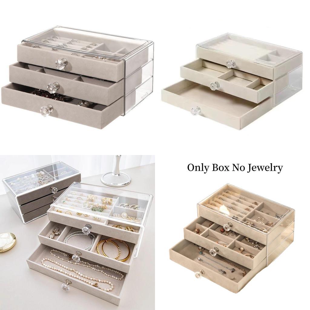 Jewelry Organizer Box With Dividers For Makeup And Accessories Storage For Home Office Use