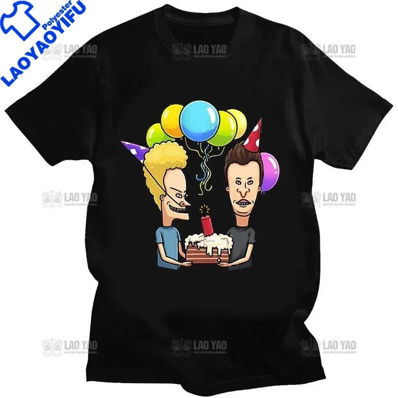 T-shirt Kawaii Beavis and Butthead Novità Divertenti Grafiche Cartoon T-shirt Uomo Abbigliamento Casual Estate Uomo T-shirt Oversize