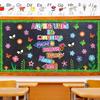 56 Piece Adventures In Reading Bulletin Board Classroom Decoration Flower Signpost Paper Cutouts Supplies Colorful Floral Bulletin Board Decorations