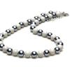 [OVER-9] Terahertz X Hokutolite Necklace 8mm, 40cm Neck Circumference, Stainless Steel Hook, Tested by a Public Institution Genuine Terahertz Stone,