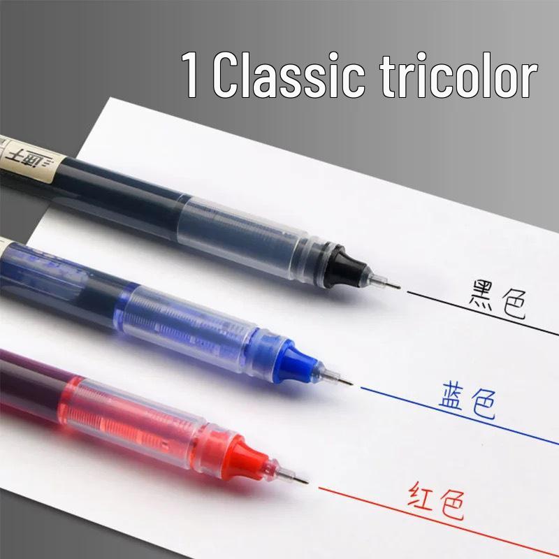 Quick-Drying Black Gel Ink Rollerball Pen, Large Capacity 0.5mm - Ideal for Students and Practice