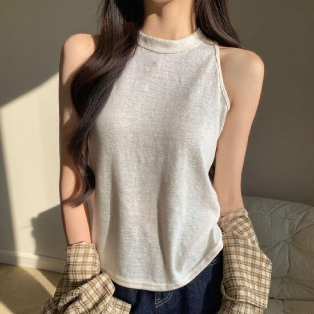 Navava Women Daily Halter Neck Sleeveless Top Nt3374 1+1