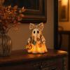Lighted Vintage Patchwork Ghost LED Light Ghost with Pumpkin Lantern Halloween Decor Vintage