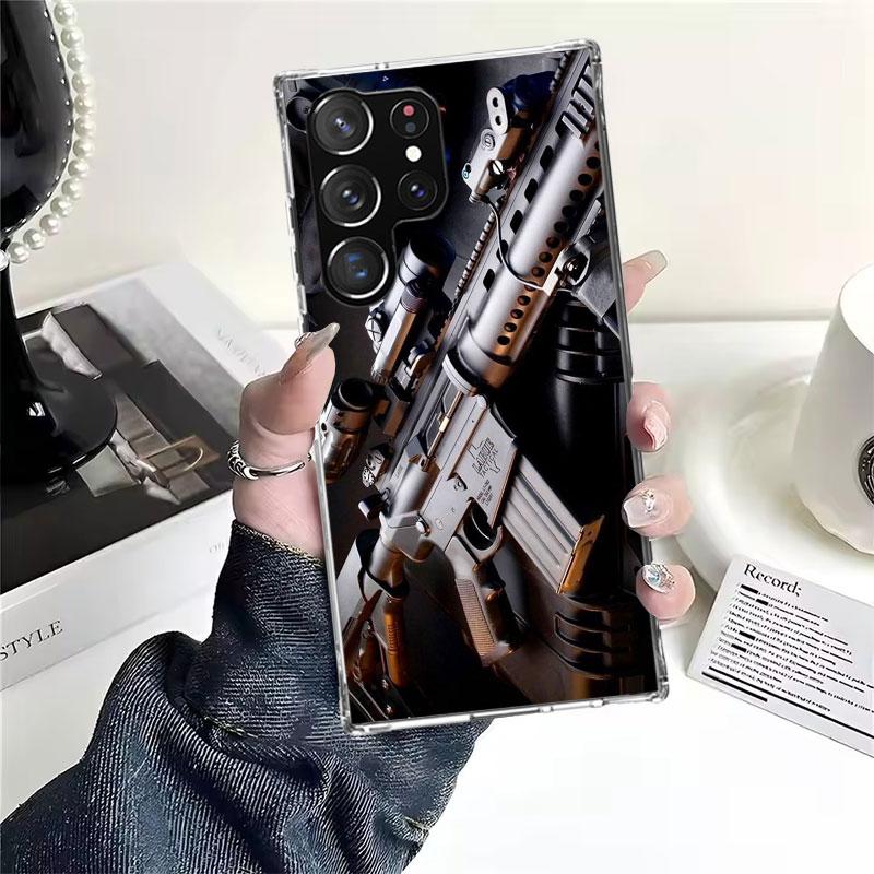 

Gun Bullets AK47 Handgun Soft Phone Case For Samsung Galaxy S22 S23 S24 S25 Edge S26 Ultra S20 FE S21 Plus + Fundas Coque Galaxy Samsung S24
