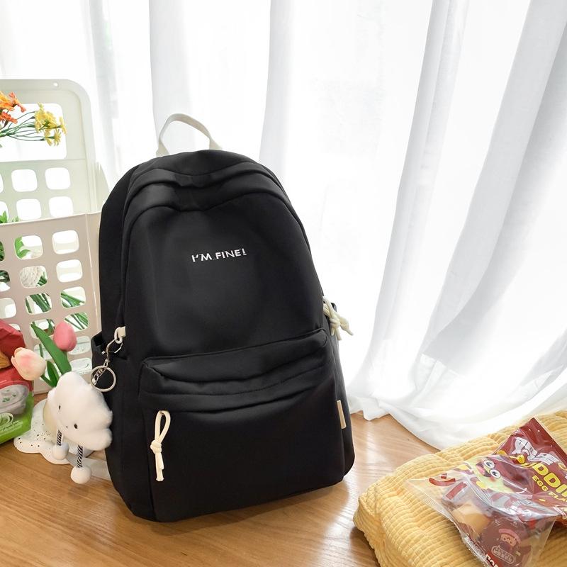 Schoolbag backpack new wholesale student junior high school students large capacity Japanese and Korean version schoolbag trendy fashion backpack