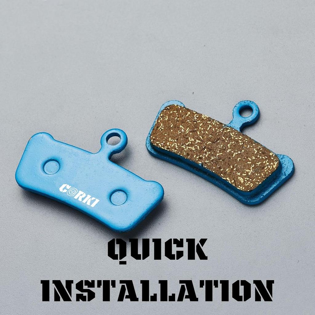 2 Pairs Bicycle Disc Brake Pads for Sram Guide RSC Avid XO Elixir 7 9 Trail 4 Piston MTB Disc Brakes (Resin,Semi-Metallic,Sintered Metal)