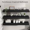 12-Piece Set of 36-Inch Wide Deep Wall-Mounted Floating Shelves for Various Rooms