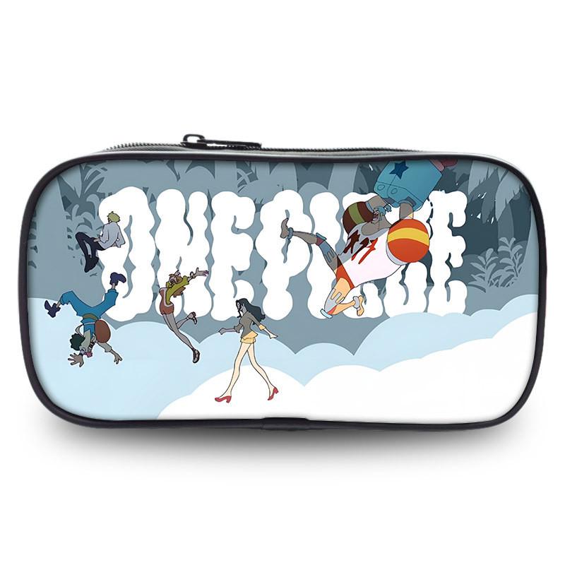 Stylish One Piece Student Pencil Case With Luffy And Zoro Skill Print Oxford Material