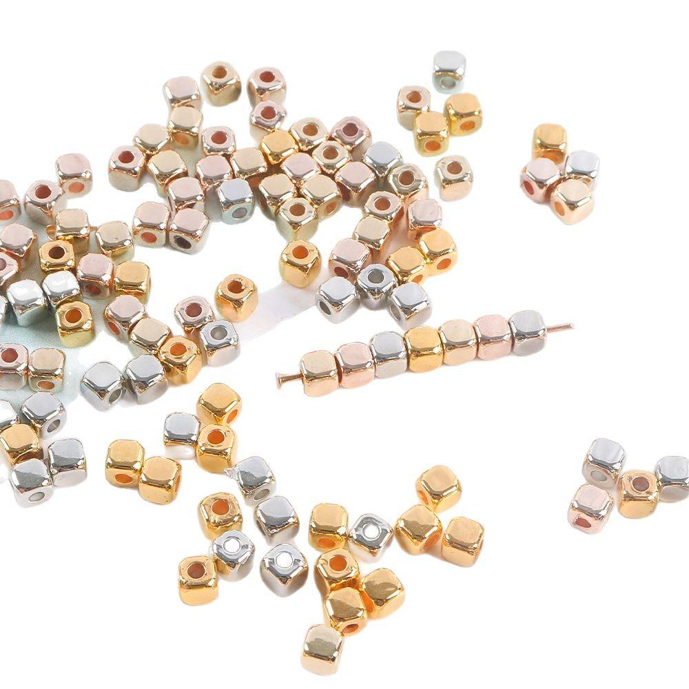 Ccb Mărgele Distanțiere Pătrate Mici Mărgele Libere Pătrate cu Colțuri Tăiate Suprafață Sidefată Solid Mărginit Colier DIY Material Bijuterii Accesorii