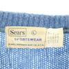 Sears 60s 70s Mohair Long Sleeve V Neck Knit L Blue Sweater Men's Used
