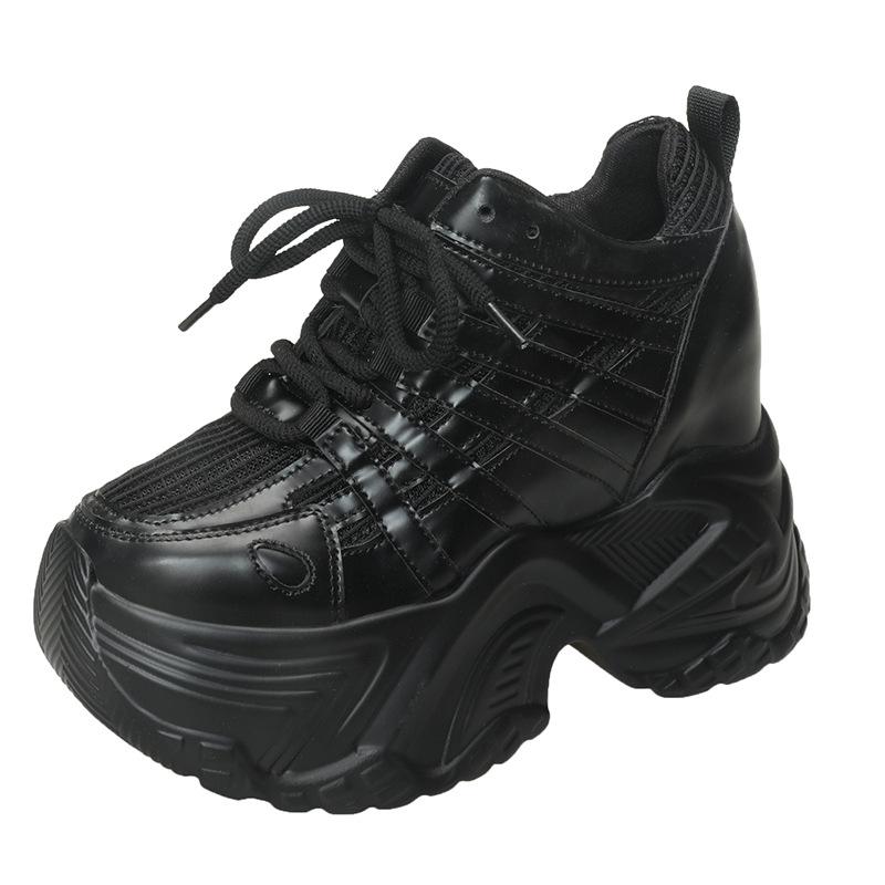 European Fashionable Platform Dad Shoes Women's 2025 Spring New Small Height Increase Polish Sports Shoes Casual Shoes Tide