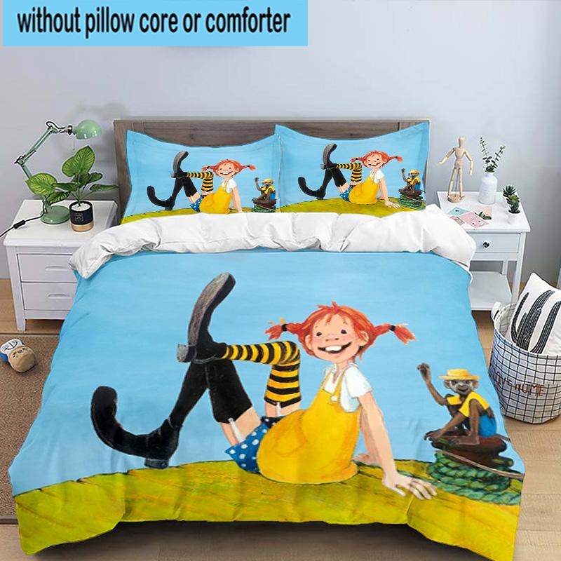 3PCS Pi-ppi And Horse Friendship 3pcs Bedding,Including 3PCS Duvet Cover And 2pcs Pillowcases Perfect for Christmas,Ideal for Bedroom, Dormitory