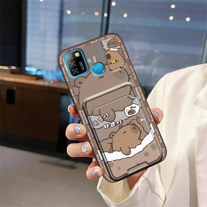 TPU protective Phone Case For infinix X657/Smart5/HOT10 lite Anti-dust Back Cover Cartoon Full wrap Card sleeve Silicone