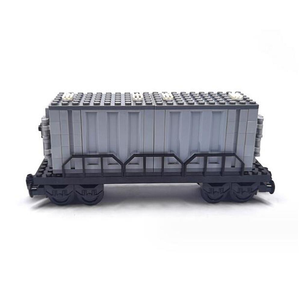 Briques de construction MOC Wagon de train/Plaque de base Camion à benne courte/Conteneur Train à bois/Fourgon Transport de câbles Petits jouets en briques