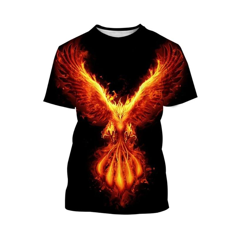 New Fashion Phoenix T Shirts Bird 3D Print Men Woman Short Sleeve T-Shirt Streetwear Oversized Harajuku Kids Tops Tees Clothing