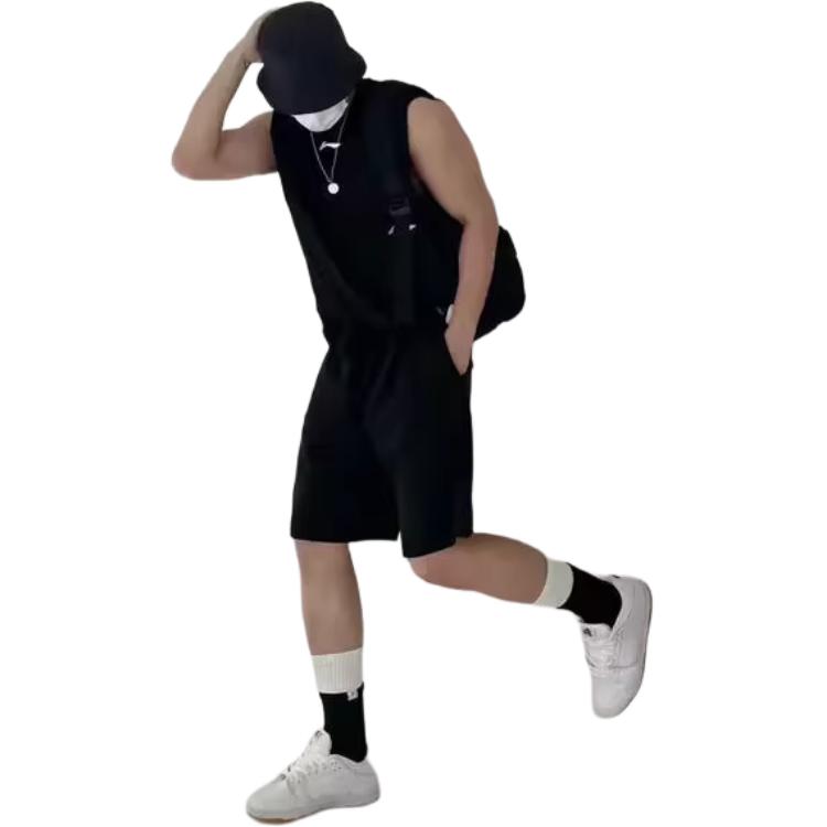 Li Ning Comfortable Sports Casual Running Basketball Fitness Loose Vest Unisex Vests Black Silver LWTU014-2