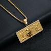 Hip Hop Iced Out Bling $100 Dollar Pendant Male Gold Color Stainless Steel Money Necklace For Men  Hippie Jewelry Gift