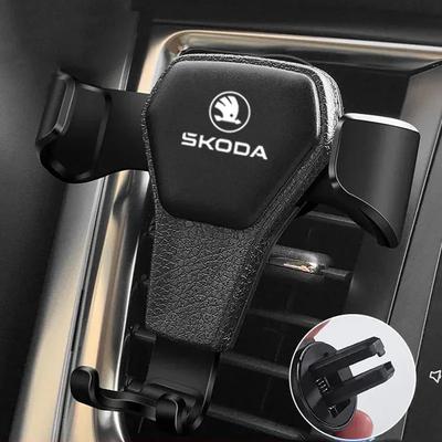 2025 Nowy Grawitacyjny Uchwyt na Telefon Samochodowy Klips do Kratki Wentylacyjnej Stojak na Telefon Komórkowy Wsparcie Dla Skoda Fabia Superb Yeti Rapid Kodiaq Kamiq Karoq Oc