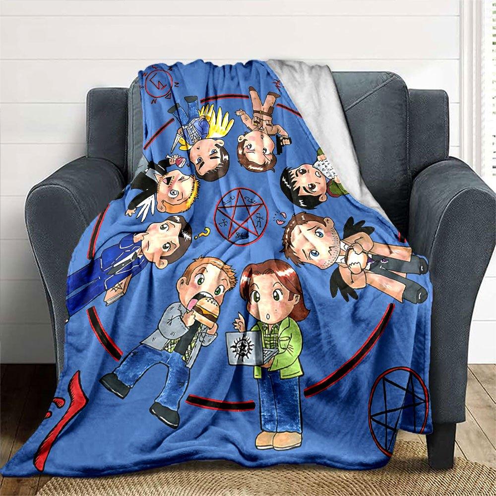 1pc Supernatural 8 Blanket Soft Warm Throw for Home, Office, Travel All Season Cozy Bedding Gift, Office Cozy AccessoryB