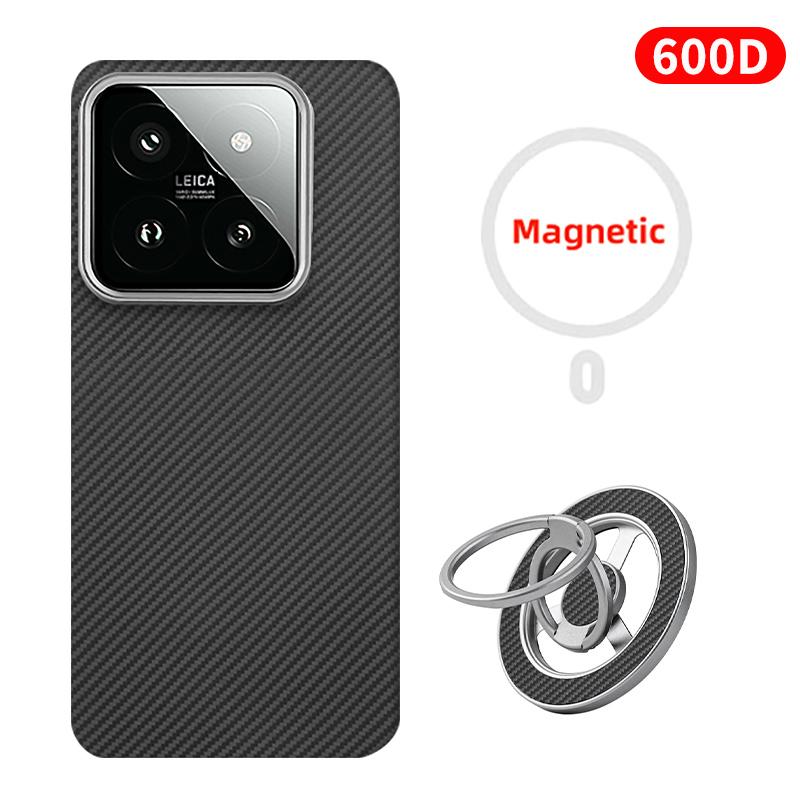 For Xiaomi 17 Carbon Case 600D 1500D Kevlar Aramid Fiber Fabric Ultra Thin Hard Cover Magnetic Black Slim Light Red