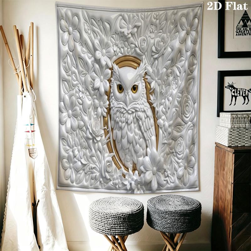 Owl Wall Tapestry Aesthetic Wall Hanging Printed Fabric Blanket Decorative Tapestries for Bedroom Living Room Home Decor