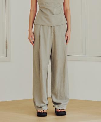 13MONTH Linen Wide Pants (Beige)