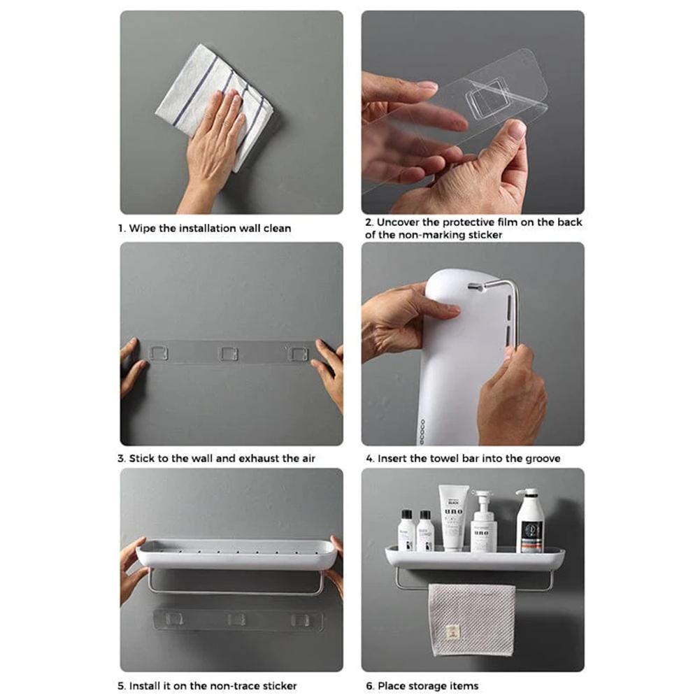 Self-Adhesive Hollow Storage Box Multifunctional Toiletries Shelves For Bathroom Offices