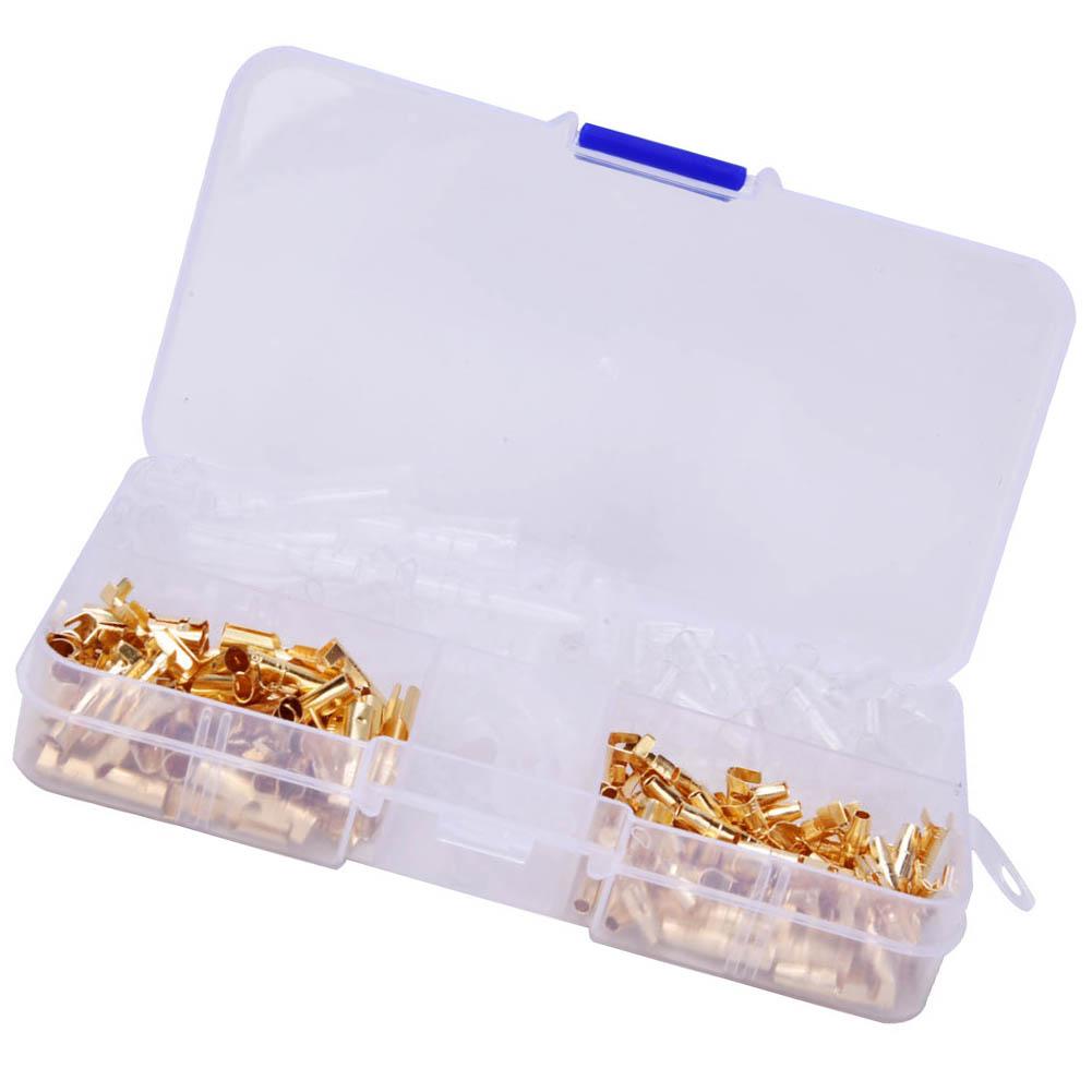 240 Pcs Bullet Connector Male Female 3.5 Golden Cable Terminal Connector