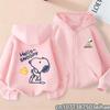 Boys Girls Spring Autumn Snoopy Cartoon Zipper Hooded Coat Kids Long Sleeve Casual Hooded Sweatshirt Printed Daily Zip Top
