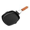 Frigideira Dobrável Antiaderente Portátil Anti-Escaldante Cabo de Madeira Frigideira para Bife para Cozinhar Acampamento Jantar