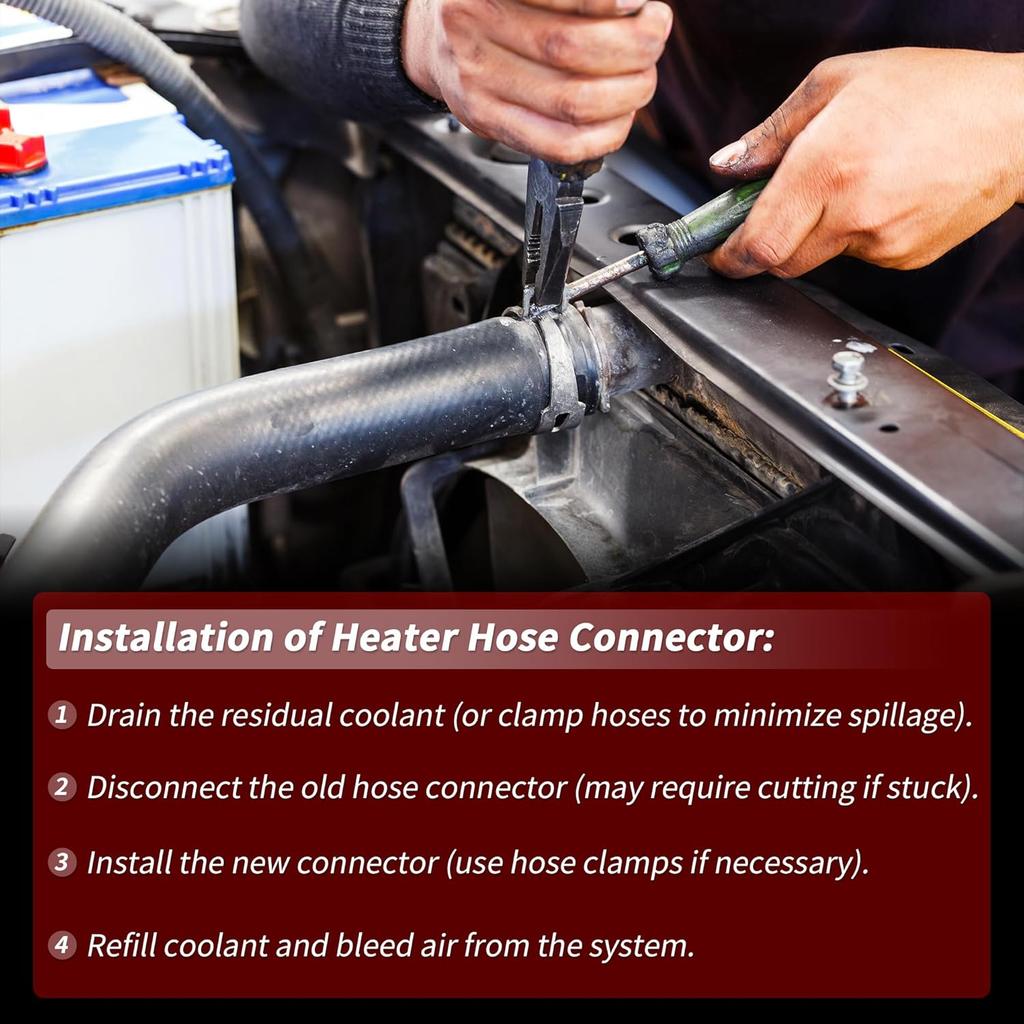 HVAC Heater Hose Connector for Ford Excursion Expedition F150 F250 F350 E150 E250 E350 Econoline Super Duty for Ranger for Lincoln 3/4" Tube & 5/8"
