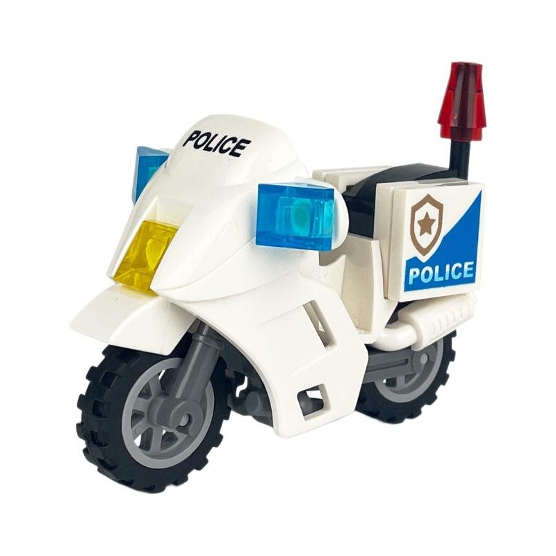 Package P1 Traffic Police Manzai Wu Motorcycle Children'S Small Particles Assembled Building Block Toys